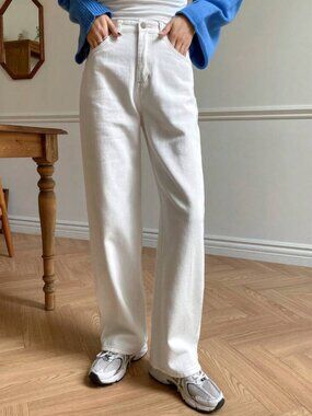 Dazy White Denim Straight Leg Jeans S